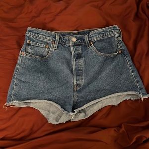 Levi denim high waisted shorts
